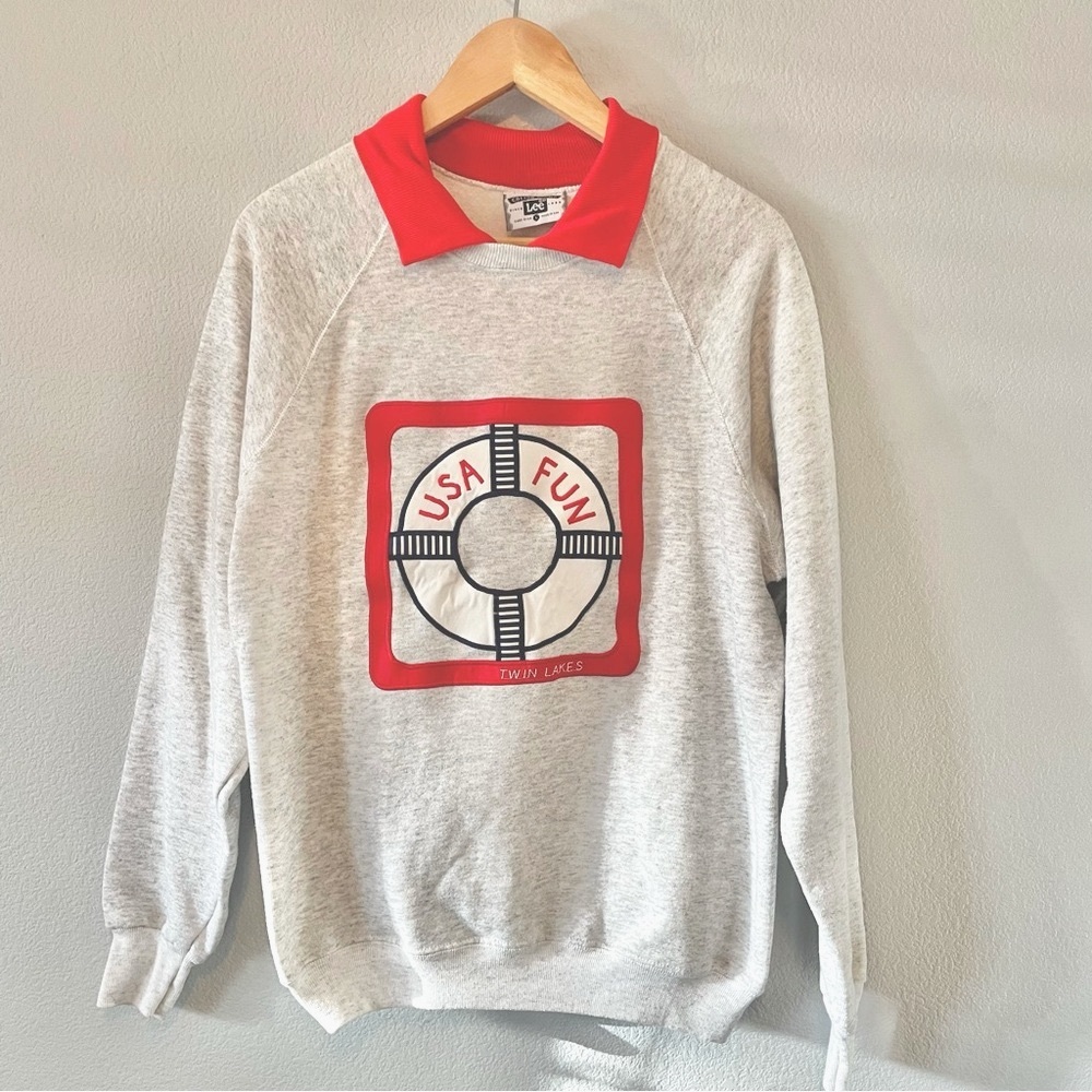 Lee Cotton Blend Vintage Twin Lakes Collard Sweatshirt